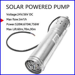 3m3/H 24V/36V DC Solar Water Pump 60M Deep Well Submersible Pump Bore Hole Pond