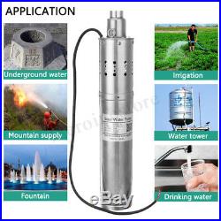 3m3/H 24V/36V DC Solar Water Pump 60M Deep Well Submersible Pump Bore Hole UK