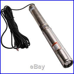 4 1.1KW Borehole Deep Well Water Submersible Electric Pump + 20m Cable Head 54m