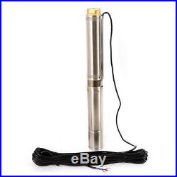 4 1.1kw 9000L/H Submersible Deep Well Borehole Water Pump 100% pure copper tube