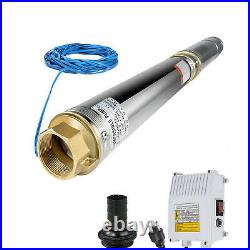 4 1.5HP Deep Well Water Pump Submersible Pump Stainless Steel 341FT 25.5GPM