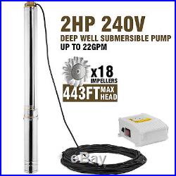 4-1.5kw Borehole Deep Well Water Submersible Electric PUMP + 40m cable Max 135M