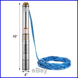 4 2.2kw Borehole Deep Well Water Submersible Electric PUMP + 20m cable Max 70m