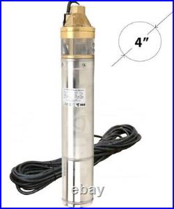 4 Deep Well Borehole Submersible Pump Clean Water 1100W 107m Head StainlessStee