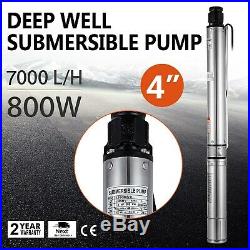 4 SUBMERSIBLE DEEP WELL WATER PUMP 117l/min 49m, 230V, 0.8kW LONG LIFE