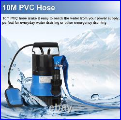 400W 7500L/H Submersible Water Pump with Hose, Water Pump to Empty Hot Tube, 10M