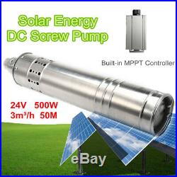 500W 24V 50M 3m3/H DC Brushless Solar Powered Water Pump Submersible Deep