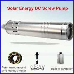 500W 24V 50M 3m3/H DC Brushless Solar Powered Water Pump Submersible Deep Well