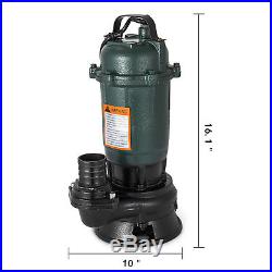 500W Submersible Sewage Dirty Water Pump Drainage Sump Heavy Duty 230/50Hz