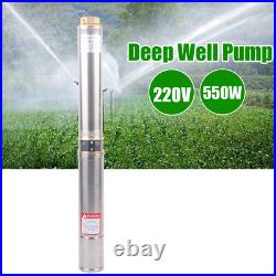 550W 3.8 Stainless Steel Deep Well Pump Submersible Water Pump For Garden Pond