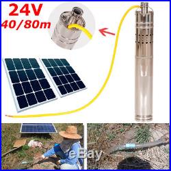 80M 24v DC Deep Well-Pump Stainless Solar Water Submersible MIT Energy Battery