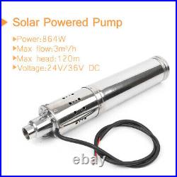 864W Water Pump 3m³/H Head Brushless Powered Solar Submersible Fit Plants 12V