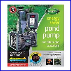 Amphibious IQ Energy Saving Pond Pump For Fountain & Waterfall Run Dry Garden