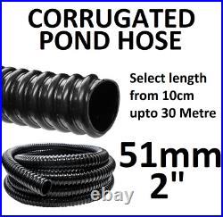Black Corrugated Flexible Pond Hose Fish Garden Filter Pump Marine Flexi Pipe