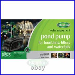Blagdon 3500 Midipond Pump to Run Fountains, Filters and Waterfalls Pond Pump up