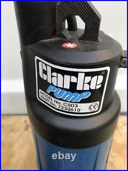 Clarke CSD3 multi stage 4 impeller Submersible Garden Drain Pool Water Pump