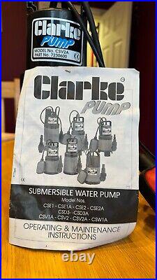 Clarke Clean/dirty Water Pump Submersible 240v 236 Ltre/min Vgc