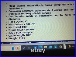 Clarke DWP200A 2 1500W 600Lpm 10m Head Submersible Dirty Water Pump With Float