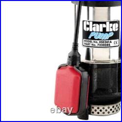 Clarke HSE361A 2 960W 360Lpm 12m Head Submersible Water Pump Float Switch 110V