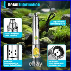 DC 24V 370W Solar Powered Water Pump Farm Ranch Submersible Bore Hole Deep Well