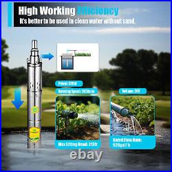 DC 24V 370W Solar Powered Water Pump Farm Ranch Submersible Bore Hole Deep Well