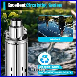 DC 24V 370W Solar Powered Water Pump Farm Ranch Submersible Bore Hole Deep Well