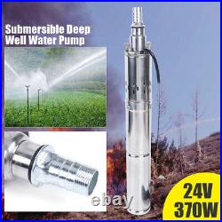 DC 24V 370W Solar Powered Water Pump Farm Ranch Submersible Bore Hole Deep Well