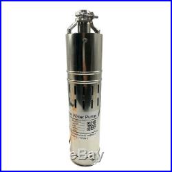 DC 24V Brushless Solar Deep Well Submersible Water Pump 284W, Stainless Steel