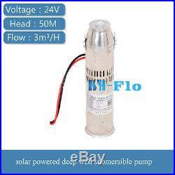 DC Brushless Solar Water Pump 24V 3m3/h 40m Head Submersible Deep Well Pump