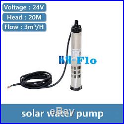DC Brushless Solar Water Pump for Deep Well 24V 3000L/H 20m Head Submersible