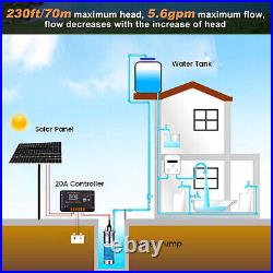 DC HOUSE Solar Deep Well Water Pump Kit Stainless Water Pump, Battery, Solar Panel