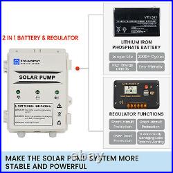 DC HOUSE Solar Deep Well Water Pump Kit Stainless Water Pump, Battery, Solar Panel