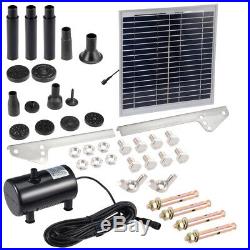 DC6-12V 15W Solar Power Fountain Water Pump Panel Kit Pool Pond Submersible