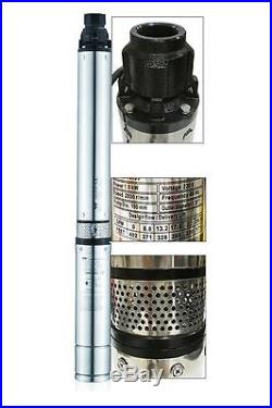DEEP SUB WELL SUBMERSIBLE PUMP 2HP STAINLESS STEEL BODY WATER UNDERWATER 400ft