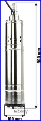 Deep Well Submersible Pump Water Stainless Steel 1080 l/h 50m head