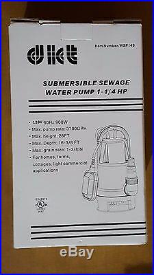 Dict Wsp-14s Submersible Water Pump 1-1/4 HP 120v