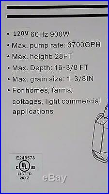 Dict Wsp-14s Submersible Water Pump 1-1/4 HP 120v