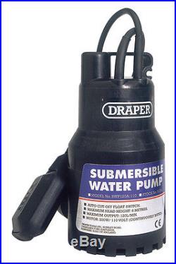 Draper 120l/min 200w 110v submersible water pump with 6m lift and float switch