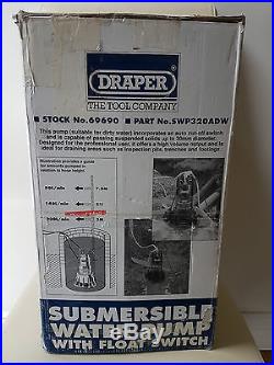 Draper 320L/Min 1kW 230V Submersible Dirty Water Pump With Float Switch 69690