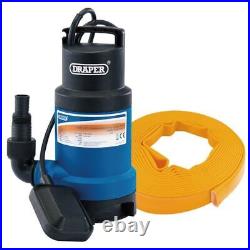 Draper 61814 Submersible Dirty Water Pump Kit with Layflat Hose 200L/Min 350W