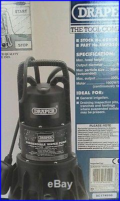 Draper 69690 320l/min 1000w 230v submersible dirty water pump with float switch