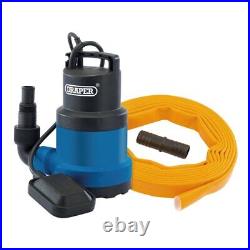 Draper Submersible Clean Water Pump with Float Switch and Layflat Hose, 191L/min