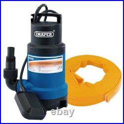 Draper Submersible Dirty Water Pump Kit with Layflat Hose & Adaptor, 200L/Min, 1