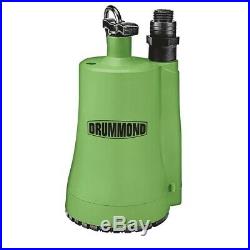 Drummond 1/3 HP Fully Submersible Utility Pump 2000 GPH 120 Volt Water Pump