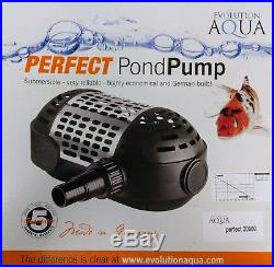 Evolution Aqua Perfect PRO 20,000 Submersible Pond Water Pump Garden Fish Koi