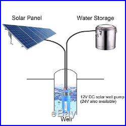 Farm & Ranch Solar Powered Submersible DC Water Well Pump 12V 230FT+ Lift