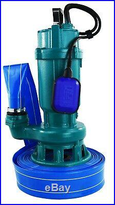 Heavy Duty Submersible Dirty Water Pump Flood Pond Waste Cesspit Sump Sewage