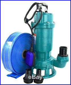 Heavy Duty Submersible Dirty Water Pump Flood Pond Waste Cesspit Sump Sewage