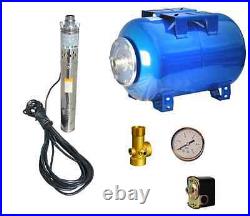 IBO 24ltr pressure vessel and 3SCR 0.25 borehole garden pump booster set water