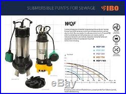IBO Heavy Duty WQF 1100W Submersible Sewage Dirty Water Pump Float Switch 230V
